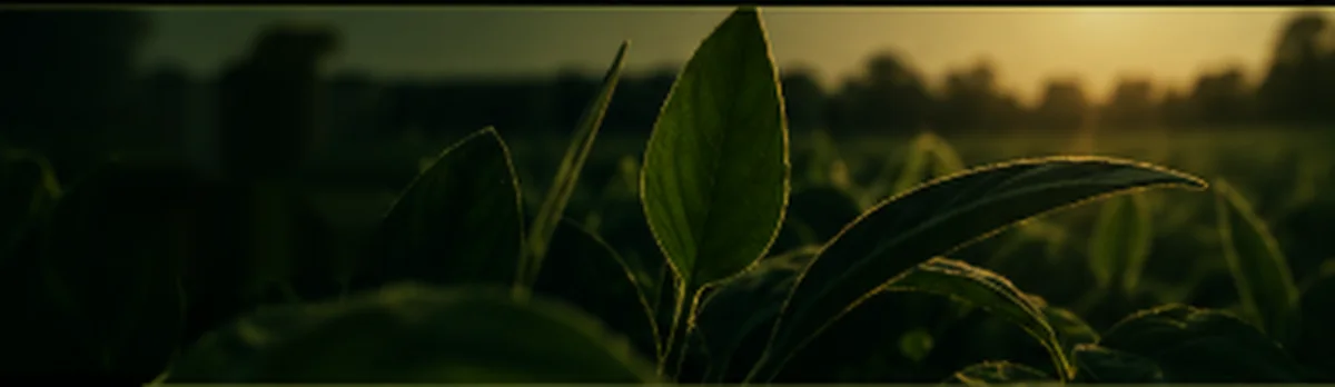 Folhas de lavoura ao entardecer